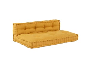 Coussin de canapé sur palette, coussin de chaise 2 pc tissu jaune 120 x 80 x 38 cm cf54204