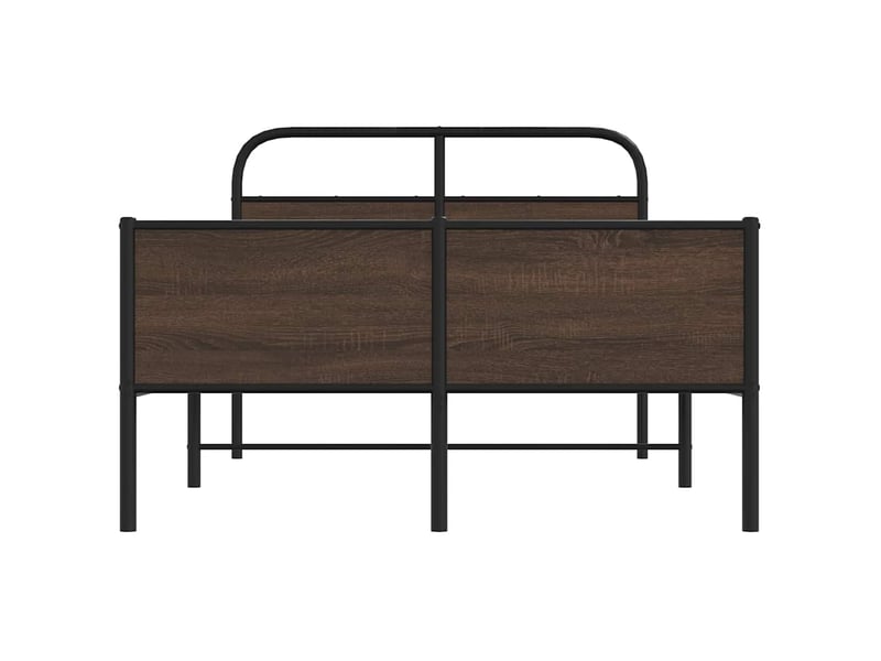  Lit double- lit adulte -  cadre de lit sans matelas 120x190 cm chêne marron  - Conforama D