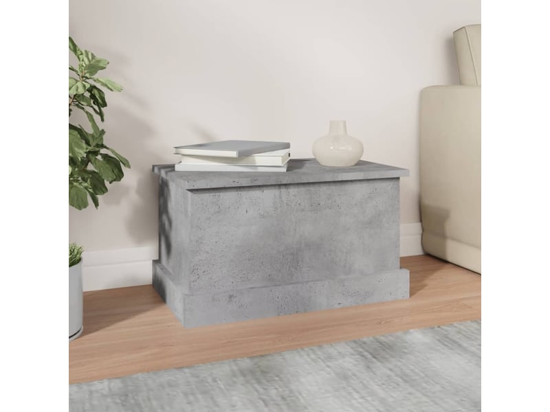  Boîte de rangement, coffre de rangement gris béton 50x30x28 cm bois d'ingénierie  - Conforama C