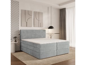 Lit avec rangement 140x200 cm <strong>MASSENO</strong> <strong></strong> coloris gris