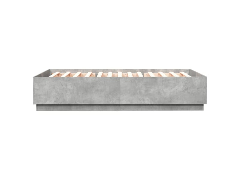  Lit double- lit adulte -  cadre de lit sans matelas gris béton 150x200 cm  - Conforama D