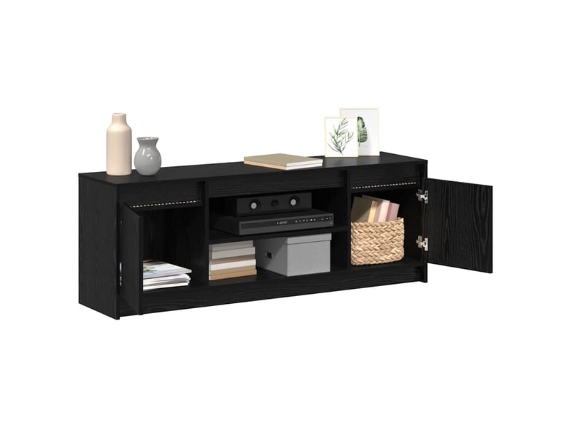  Meuble tv - unites tv 139,5 x 34 x 50 cm noir bois d'ingénierie  - Conforama C