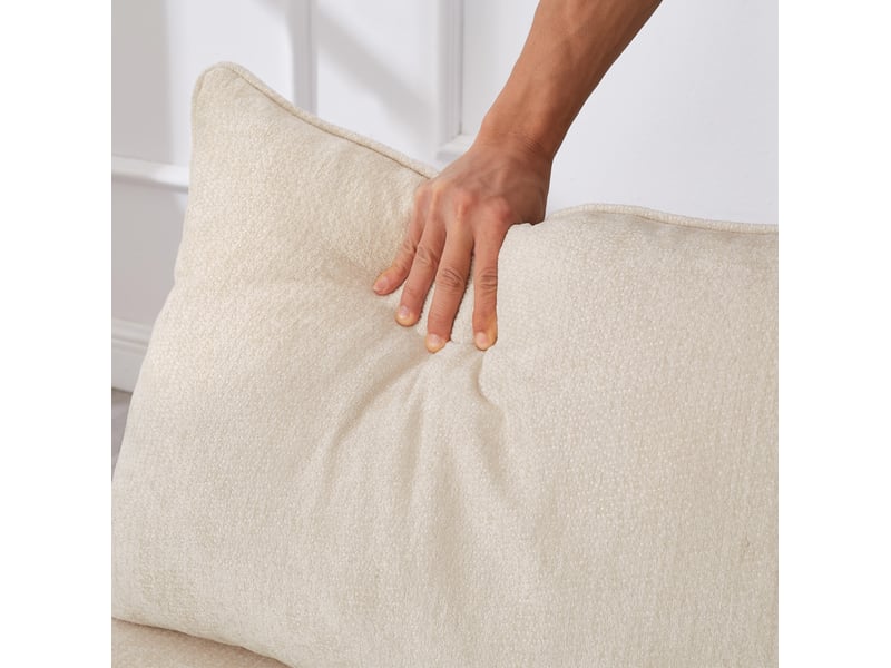 Canapé droit convertible 1 place en velours beige, fauteuil-lit extensible avec coussin, usb type-c et gain de place - Conforama D