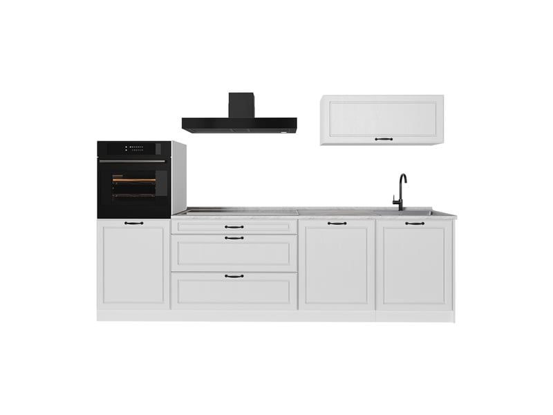  Vicco cuisine, blanc campagneblanc, 280cm plan de travail marbre  - Conforama A