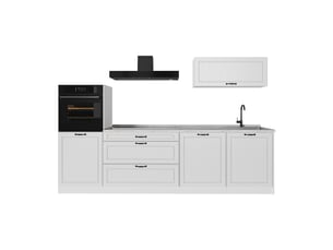 Vicco cuisine, blanc campagneblanc, 280cm plan de travail marbre
