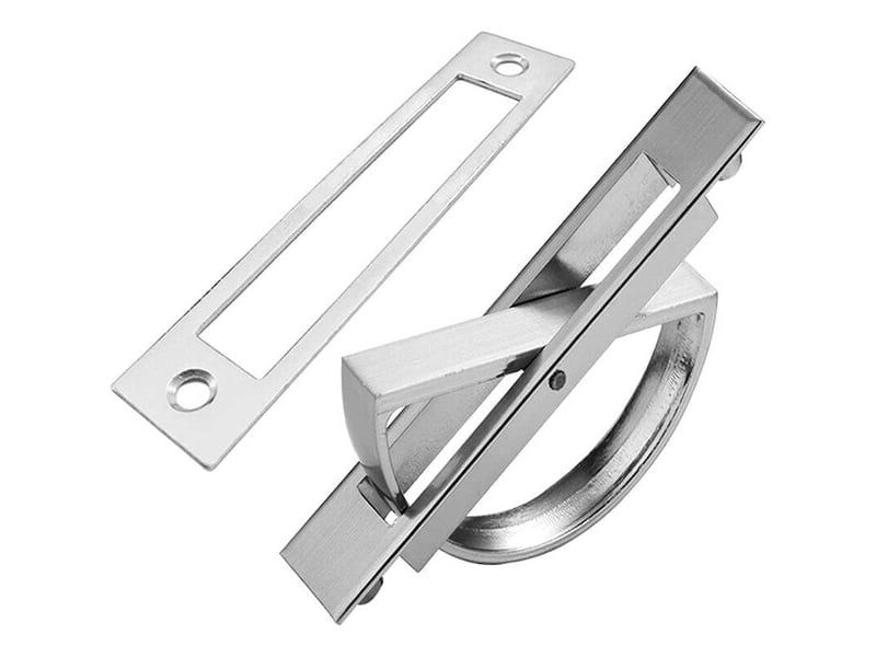  Poignée de porte battante tatami (argent) poignées cachées pratiques pommier encastré en alliage de zinc.  - Conforama D