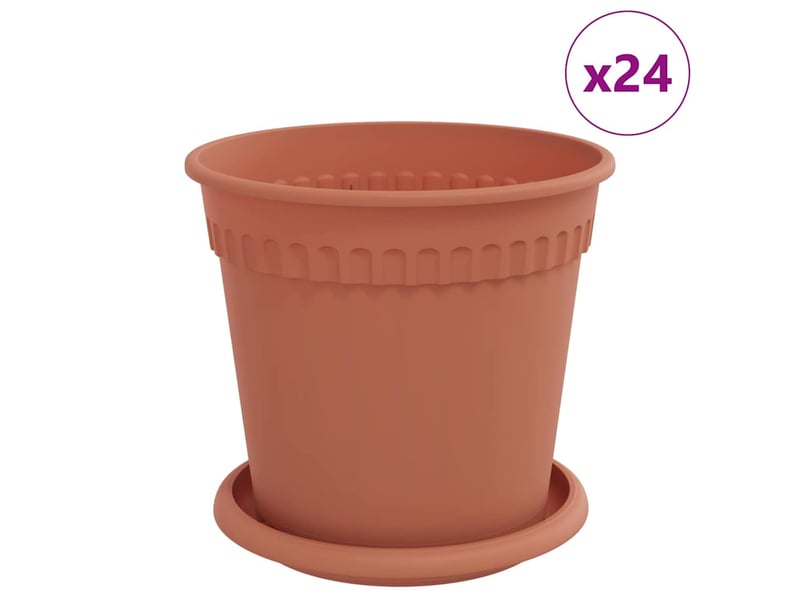  Jardinière - pots de plantes 24 pcs rouge brique plastique  - Conforama A