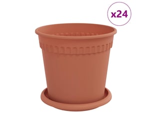 Jardinière - pots de plantes 24 pcs rouge brique plastique