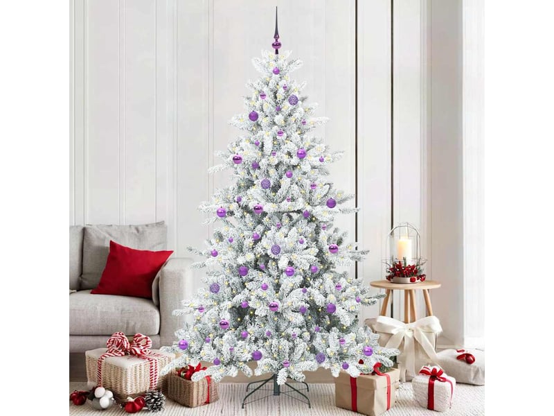 Sapin de noël - arbre de noël artificiel à branches articulées blanc 210 cm - Conforama B