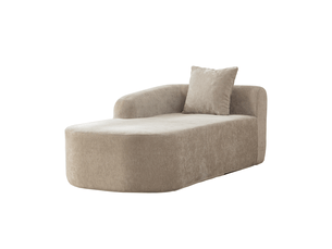 Canapé modulable en tissu chenille gris avec coussin, design contemporain pour salon et pièce principale