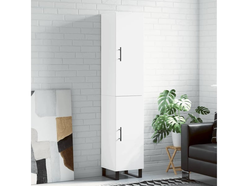 Buffet haut - bahut - meuble de rangement blanc 34,5x34x180 cm bois d'ingénierie  - Conforama B