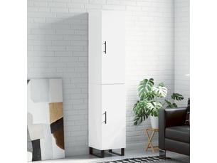 Buffet haut - bahut - meuble de rangement blanc 34,5x34x180 cm bois d'ingénierie