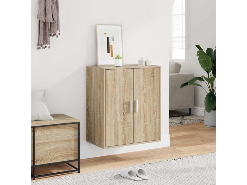  Meuble à chaussures, armoire à chaussures 60x35x70 cm chêne sonoma 5 paires de chaussures  - Conforama C