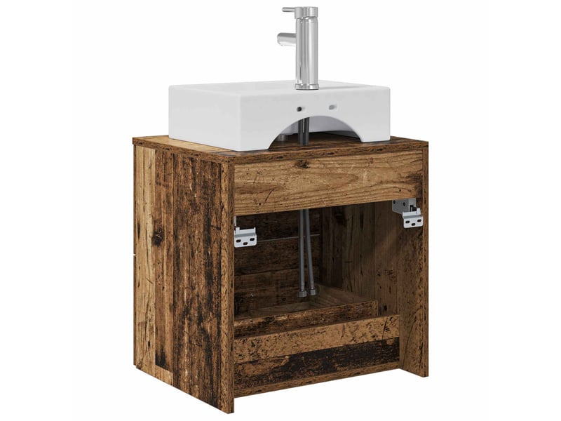 Vanité de lavabo mural, meuble de rangement bois ancien 49.5x41x62.5 cm shl4333  - Conforama E