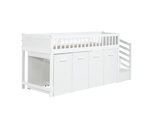 Lit simple 90x200 cm BEAOK   coloris blanc