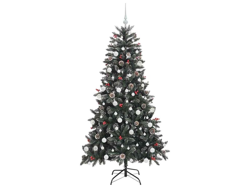  Sapin de noël - arbre de noël artificiel vert 180 cm pvc, plastique et acier  - Conforama D