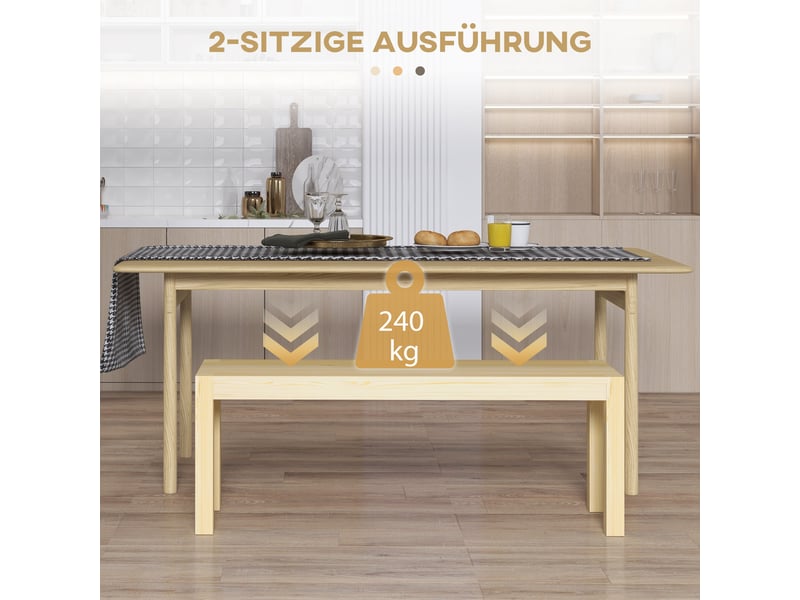  Banc en pin massif naturel 120 x 33 x 45 cm  - Conforama D