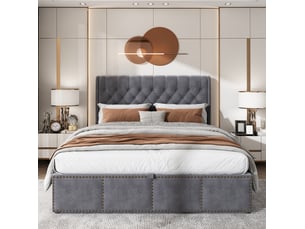 Lit coffre 180x200 cm COVREO    coloris gris