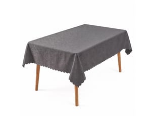 Nappe de table - 130x220 cm - nappe imperméable effet lotus et anti-taches - gris foncé