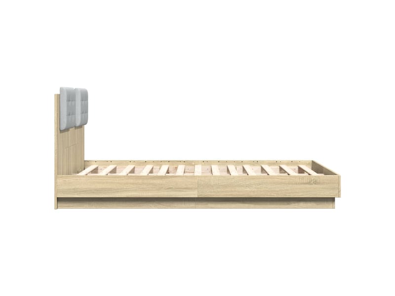 Lit double- lit adulte - cadre de lit sans matelas chêne sonoma 120x190 cm - Conforama D