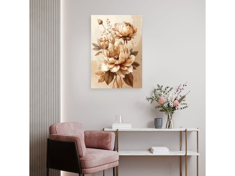  Image sur toile, fleurs beiges dans une composition botanique rustique 30x45 1312615554 - Conforama B