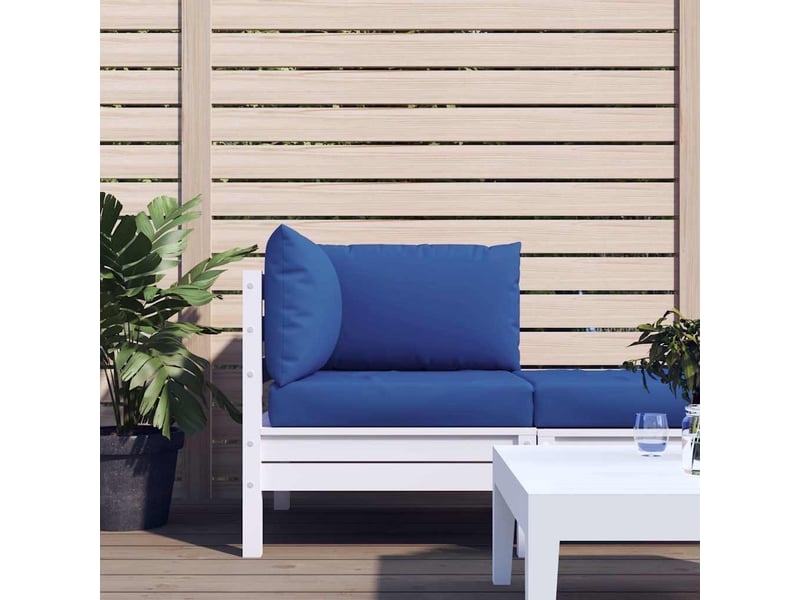  Lot de 3 coussins de palette, coussins de canapé bleu tissu oxford cf59667  - Conforama B