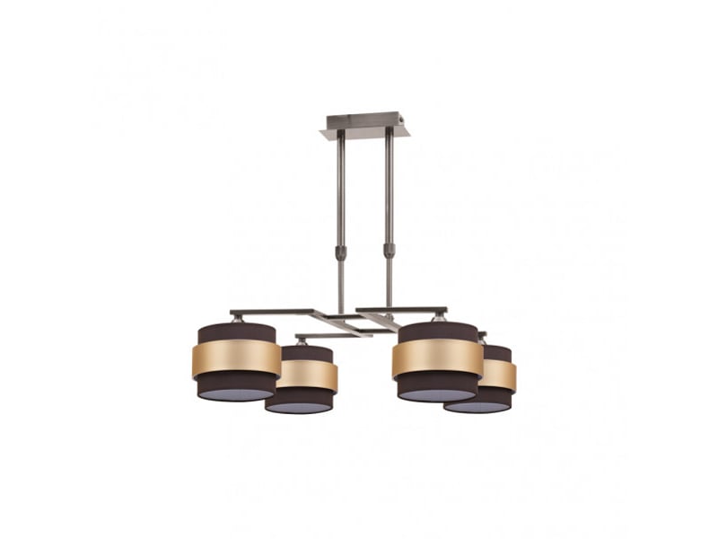  Lampe nature fabrilamp bremen 4 lumières e14 cueromarrón-oro 066484014 - Conforama A