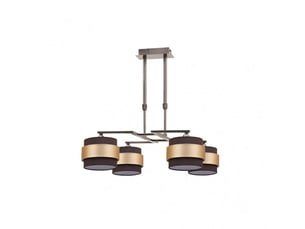 Lampe nature fabrilamp bremen 4 lumières e14 cueromarrón-oro