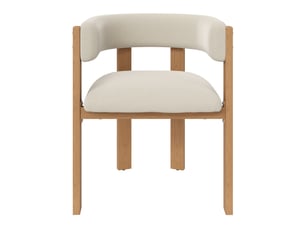 Lot de 6 chaises de salle à manger ergonomiques beige et naturel en flanelle avec pieds en métal aspect bois