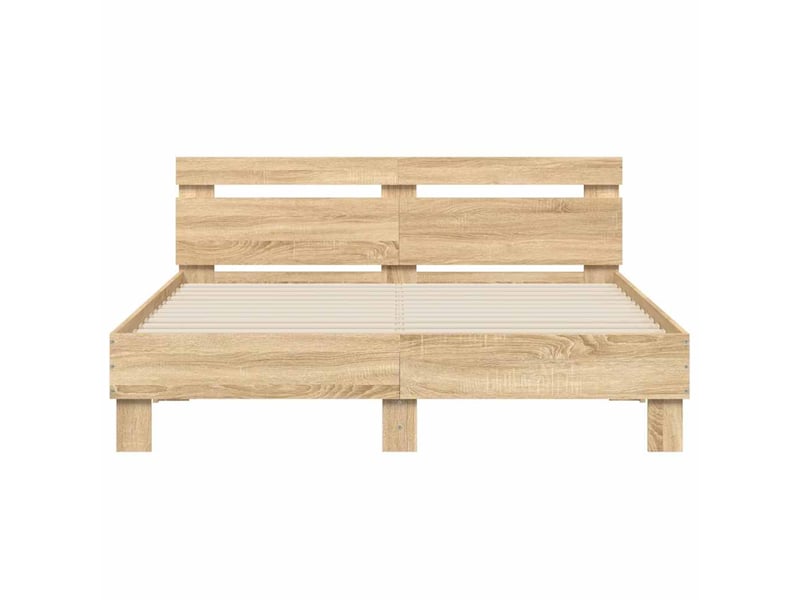  Lit double- lit adulte -  cadre de lit sans matelas chêne sonoma 150x200 cm  - Conforama D