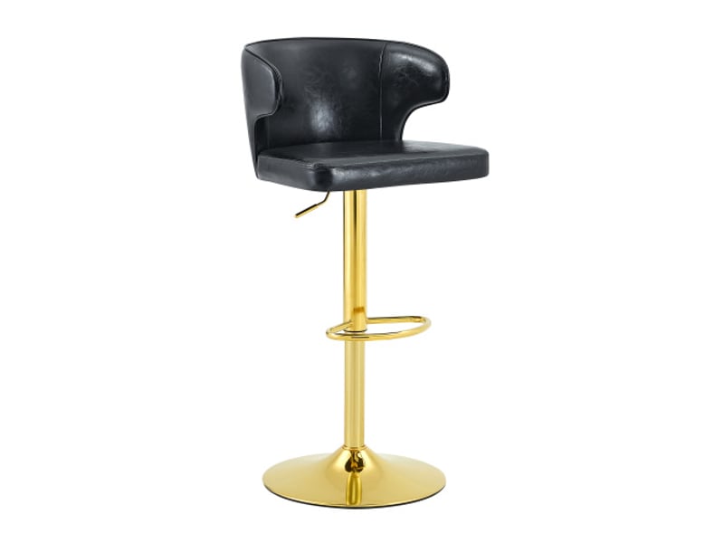  Lot de 2 tabourets de bar avec dossier – hauteur réglable, pivotants 360°, base large &amp; repose-pieds – siège design  - Conforama A