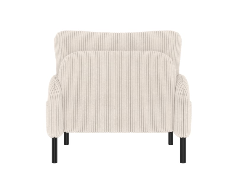 Fauteuil assise profonde 67x75x79 cm confort ergonomique poche latérale structure métal revêtement velours côtelé beige - Conforama R