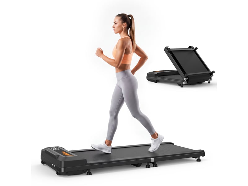  Tapis de marche sous bureau 128 x 54 x 13 cm noir en fer et plastique, pliable à 180 degrés  - Conforama A