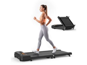 Tapis de marche sous bureau 128 x 54 x 13 cm noir en fer et plastique, pliable à 180 degrés