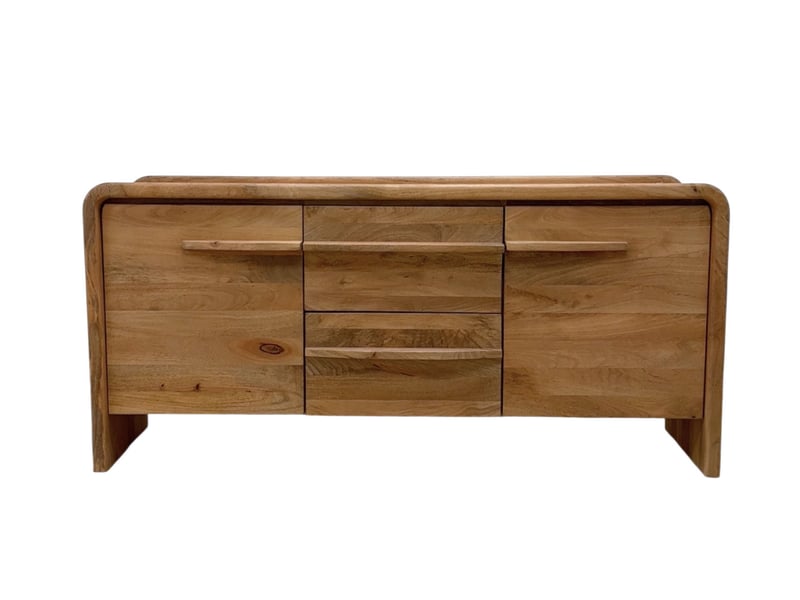Buffet à 2 portes et 2 tiroirs en bois de manguer masif - Conforama A