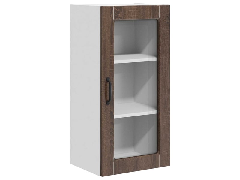  Meuble mural de cuisine, cabinet en verre mural 2 pcs chêne brun bois d'ingénierie shl7988  - Conforama E