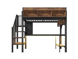 Lit mezzanine 90x200 cm <strong></strong> <strong></strong> coloris noir