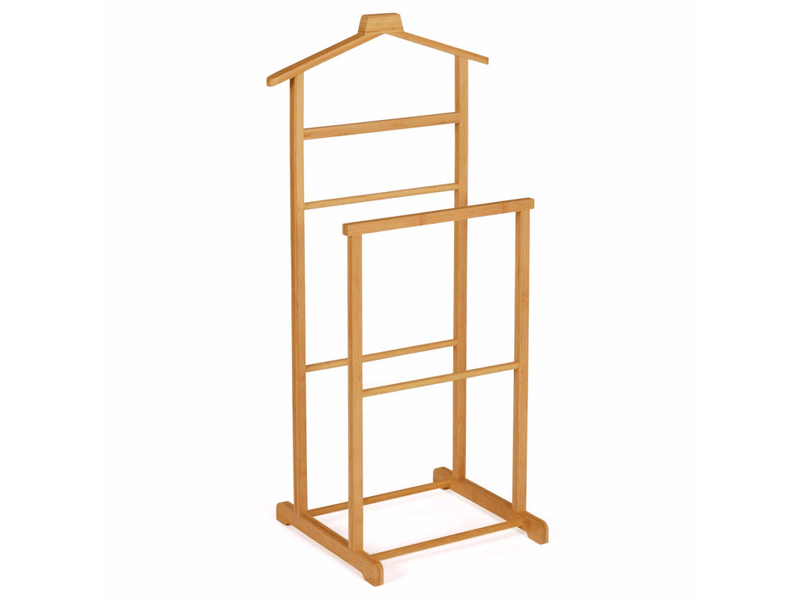 Valet De Nuit Foppapedretti Nature - Porte-Vêtements En Bois Massif Avec Porte-Chaussures