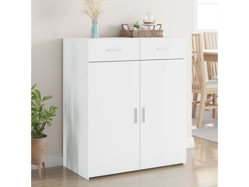  Buffet - bahut - meuble de rangement blanc 80x42,5x93 cm bois d'ingénierie  - Conforama B