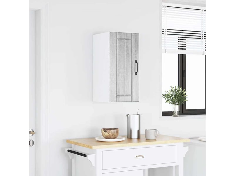  Meuble de rangement, armoire murale de cuisine lucca sonoma gris bois ingénierie shl1199  - Conforama B