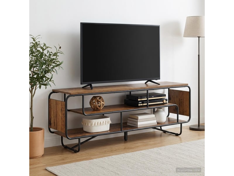 Meuble tv, banc tv 180x36x45 cm bois ancien bois d'ingénierie  - Conforama B