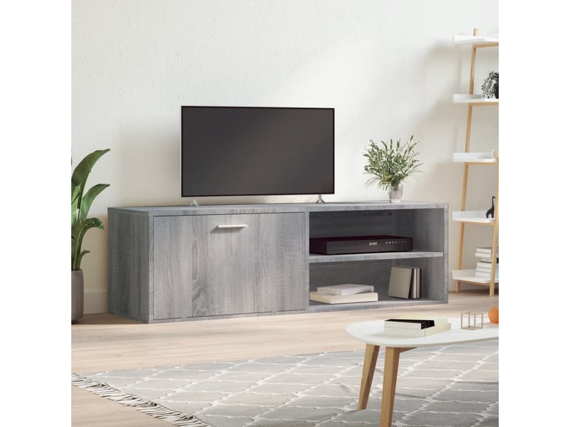  Meuble tv - banc tv - meuble de rangement sonoma gris 120x34x37 cm bois d'ingénierie  - Conforama B