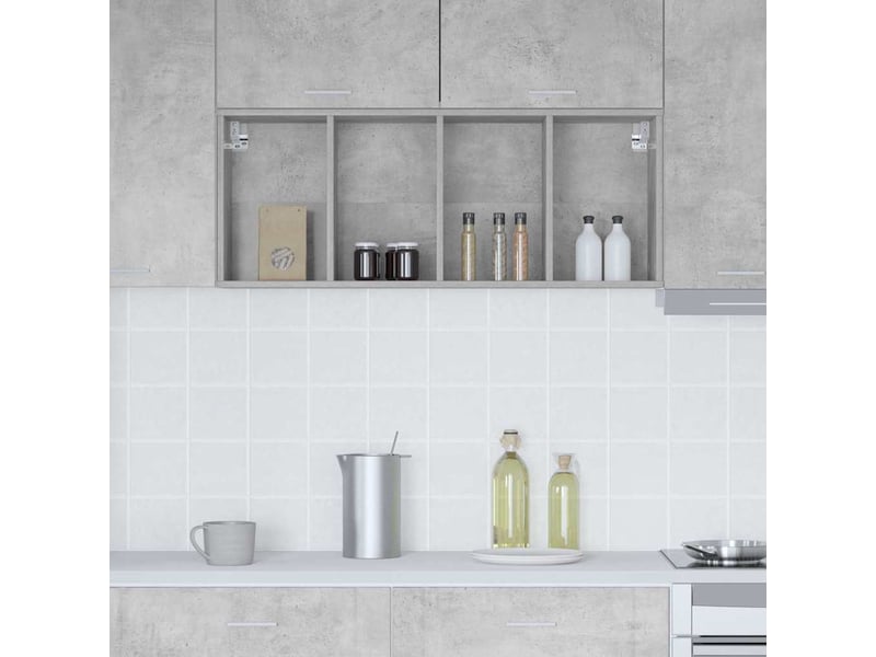 Meuble de rangement cuisine, armoire suspendue gris béton 40x29,5x100cm - Conforama D