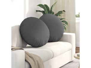 Lot de 2 coussins de siège, coussins décoratifs tissu gris foncé ø80 x 29 cm cf59832