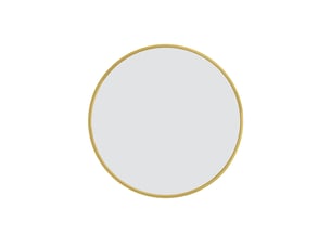 Miroir mural 75x75 cm, cadre en aluminium, forme circulaire, lignes épurées, pour salle de bain ou séjour,doré