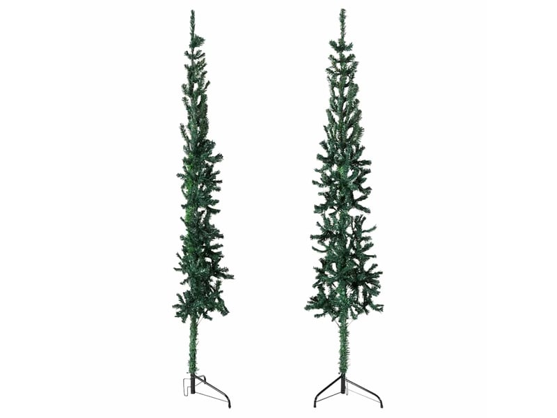  Demi sapin de noël, arbre de noël artificiel mince avec support vert 150 cm  - Conforama E