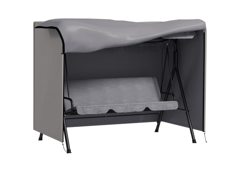  Housse de protection pour balançoire de jardin 205 x 124 x 164 cm – gris – imperméable et anti-uv  - Conforama A