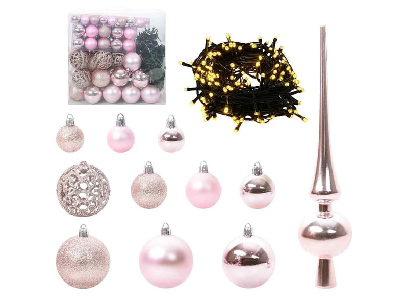  Ensemble de boules de noël 120 pcs 300 led blanc chaud ø 6 cm  - Conforama A