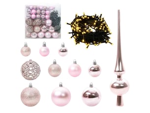 Ensemble de boules de noël 120 pcs 300 led blanc chaud ø 6 cm