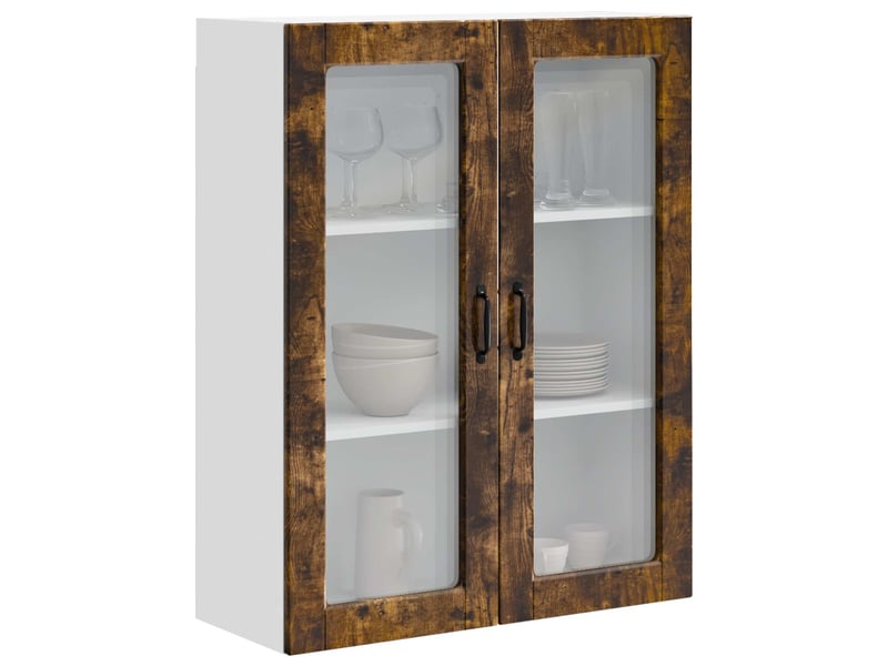 Meuble mural de cuisine | armoire de cuisine chêne fumé 80x31x100cm shl873 - Conforama C